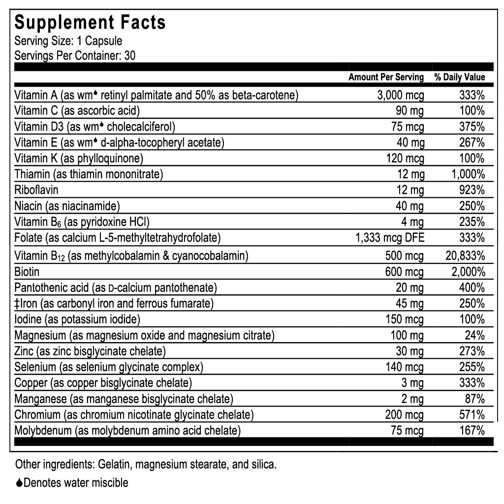 Complete Bariatric Multivitamin With Iron - Capsule